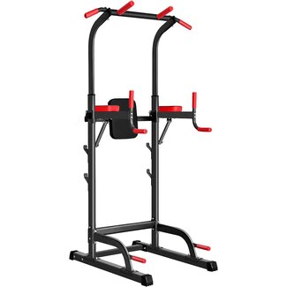 Power Tower Dip Station, Pull Up Bar Station & Multi-Function Gym Equipment For Home Strength Training Adujustable Height Up to 85.5",Load 350LBS