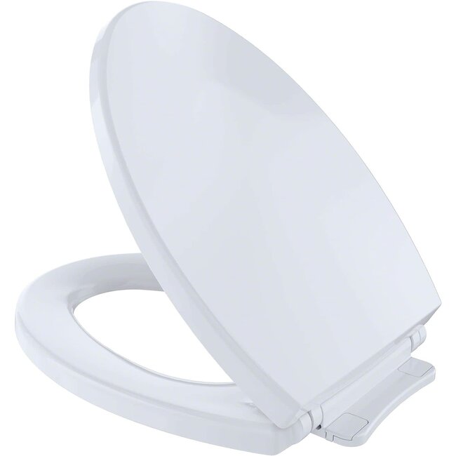 SoftClose Elongated Closed Front Toilet Seat in Cotton White