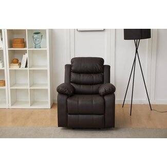 uhome uh-1830-pu Manual Upholstered Recliner Sofa, Chair, Brown