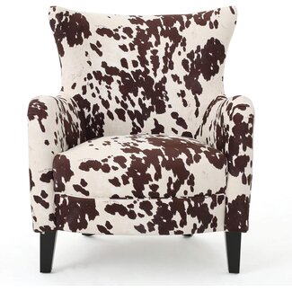 Christopher Knight Home Arabella Classic Velvet Club Chair, Milk Cow / Dark Brown 30D x 30.25W x 36.25H in