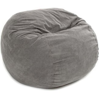 CordaRoy's Corduroy Bean Bag Chair, Convertible Chair Folds from Bean Bag to Lounger, As Seen on Shark Tank, Grey - Queen Size