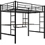 Full Size Loft Bed with Desk and Storage Shelf, Heavy Duty Loft Bed Full Size, Full Loft Bed with Ladder and Guardrail, Full Size Loft Bed for Kids, Teens, Black Loft Bed Full Size