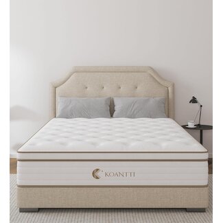 KOANTTI King Size White Mattress Memory Foam 12 inch King Mattresses in a Box, Individual Pocket Spring, Breathable Comfort,for Sleep Supportive Pressure Relief