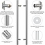 Ranbo 71 inches Solid Standoffs Heavy-Duty Commercial Grade-304 Stainless Steel Push Pull Door Handle/Barn Door Pull Handle/Glass Pull/Shower Pull, Full Brushed Stainless Steel Finish