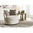 Signature Design by Ashley Soletren Contemporary Chenille 360-Degree Swivel Accent Chair, Off-White