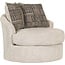 Signature Design by Ashley Soletren Contemporary Chenille 360-Degree Swivel Accent Chair, Off-White