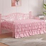 VECELO Metal Daybed Frame Multifunctional Platform Bed Sofa Mattress Foundation with Deluxe Headboard, Twin, Pink