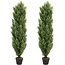 I.C.ELAINE 5 Foot Topiary Trees Artificial Outdoor 2 Pack Large Cedar Pine Fake Plants UV Rated 5ft Faux Topiary Bushes and Shrubs Set of 2 for Home Indoor Front Porch Patio Decor