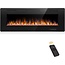 Joy Pebble 50 inch Electric Fireplace Inserts, in-Wall Recessed and Wall Mounted 750/1500W Fireplace Heater, Touch Screen, Remote Control with Timer, Adjustable Flame Color and Speed