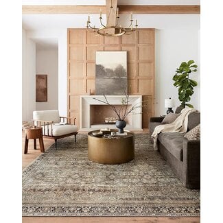 Loloi II Layla Collection LAY-03 Olive / Charcoal, Traditional 7'-6" x 9'-6" Area Rug