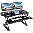 Lubvlook Standing Desk Converter, 40" Height Adjustable Sit Stand Desk Riser for Dual Monitors with Keyboard Tray, Black, SD10-40M-BK
