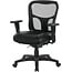 Office Star ProGrid Breathable High Back Manager's Chair with Leather and Mesh Seat, Adjustable Height and Arms, Dual Function Control, and 360 Degree Swivel, Black
