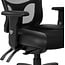 Office Star ProGrid Breathable High Back Manager's Chair with Leather and Mesh Seat, Adjustable Height and Arms, Dual Function Control, and 360 Degree Swivel, Black