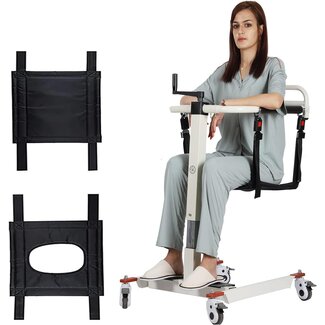 Patient Lift Wheelchair for Home, Patient Lift Transfer Chair Portable Car Lift Aid Transport Chair, Lightweight Bedside Bathroom Wheelchair for Caregivers Elderly Living (Basic Backrest)
