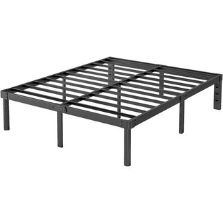 Viisari Queen Bed Frame 18 Inch Metal Bed Frame Queen Heavy Duty Platform Bed Frame Queen Size No Box Spring Needed Easy Assembly Noise Free Black 4004-18B
