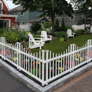 Zippity Outdoor Products ZP19048 Washington No-Dig White Vinyl Picket Fence Kit 2.5 ft. H x 3.5 ft. W, Yard or Garden Border (2 Fence Panels)