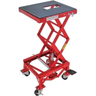 Extreme Max 5001.5083 Ultra-Stabile Hydraulic Motorcycle Lift Table with Foot Pad Lift Function - Raises Bikes from 13.25" to 34", 300 lbs. Weight Capacity