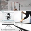 JS JULIUS STUDIO 110" Collapsible White Projector Screen with Stand Kit, 5ft.(W) x 7ft.(H) Foldable & Adjustable Background Backdrop, Aluminum Case, Photo Video, Professional Photography, JSAG666