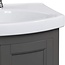 RUNFINE RFVA0069G 24 inch Wide All Wood Modern Gray Vanity with vitreous China top, 2 Doors and 1 Slow Close Arch Drawer