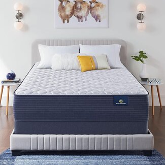 Serta - 13" Clarks Hill Elite Extra Firm Queen Mattress, Comfortable, Cooling, Supportive, CertiPur-US Certified, White/Blue