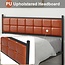 VECELO Full Bed Frame with PU Upholstered Headboard, Heavy Duty Platform Bedframes, Metal Slats Support, No Box Spring Needed,Brown