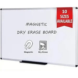 VIZ-PRO Magnetic Dry Erase Board, 60 X 48 Inches, Silver Aluminium Frame