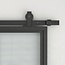 Calhome 36 in. x 84 in. Full Lite TKM-A02 Black Steel Frame Interior Barn Sliding Hardware Kit and Door Handle, Frosted Tempered Glass