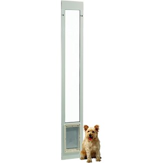 Ideal Pet Products Aluminum Pet Patio Door, Adjustable Height 77-5/8" To 80-3/8", 7" x 11.25" Flap Size, White