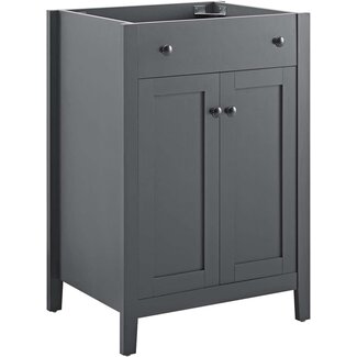 Modway EEI-3875-GRY Nantucket Bathroom Vanity Cabinet, 24" Sink Basin Not Included, Gray