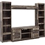 Signature Design by Ashley Trinell Rustic Entertainment Center Bridge, Sold Seperately, Brown with Gray Planked Finish