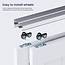 SMARTSTANDARD 60"/5FT Bypass Sliding Door Hardware Kit for Cabinet Closet, Aluminum Alloy Door Hardware with Finger Pull, for 2 Door System, Smoothly and Quietly, Fit 30.5" Wide Door Panel, No Door