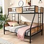 Zevemomo Twin Over Full Bunk Bed, Metal Bunk Bed Frame with Safety Rail, Modern Style Bunk Beds for Boys Girls Adults Bedroom Dorm, No Box Spring Needed, Black