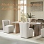 KISLOT Modern Dining Chairs with Casters Upholstered Wingback Single Sofa for Bedroom Waiting Room Kitchen Diningroom, 33.9''H, Linen
