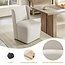 KISLOT Modern Dining Chairs with Casters Upholstered Wingback Single Sofa for Bedroom Waiting Room Kitchen Diningroom, 33.9''H, Linen