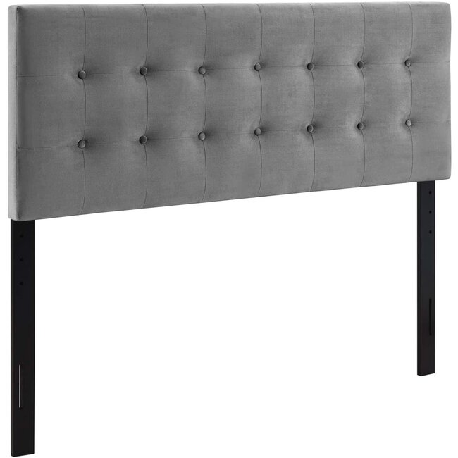 Modway Emily King Biscuit Tufted Performance Velvet Headboard, Gray