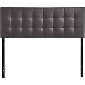Modway Lily Tufted Faux Leather Upholstered King Headboard in Brown