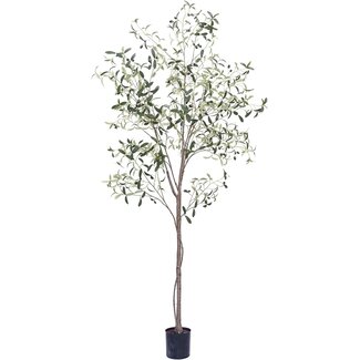 Phimos 7FT Artificial Olive Tree (82") Tall Fake Potted Olive Tree with Planter Large Faux Olive Branches and Fruits Artificial Tree for Modern Home Office Living Room Floor Decor Indoor