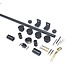 DIYHD 6.6FT Frameless Sliding Glass Shower Door Track Kit Black Barn Shower Door Hardware