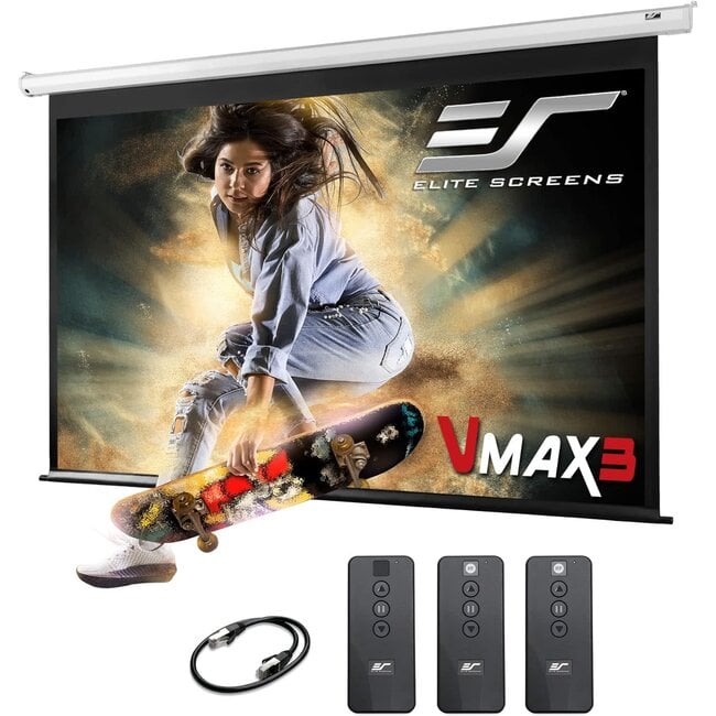 Elite Screens VMAX 3, 150-INCH 16:9, Electric Projector Screen Home Theater Gaming, VMAX150XWH3