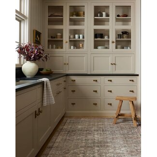 LOLOI Chris Loves Julia Jules Collection JUL-09 Ink/Terracotta 7'-6'' x 9'-6'' Area Rug