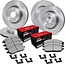 R1 Concepts Front Rear Brakes and Rotors Kit |Front Rear Brake Pads| Brake Rotors and Pads| Optimum OEp Brake Pads and Rotors |Hardware Kit|fits 2003-2005 INFINITI G35; Nissan 350Z