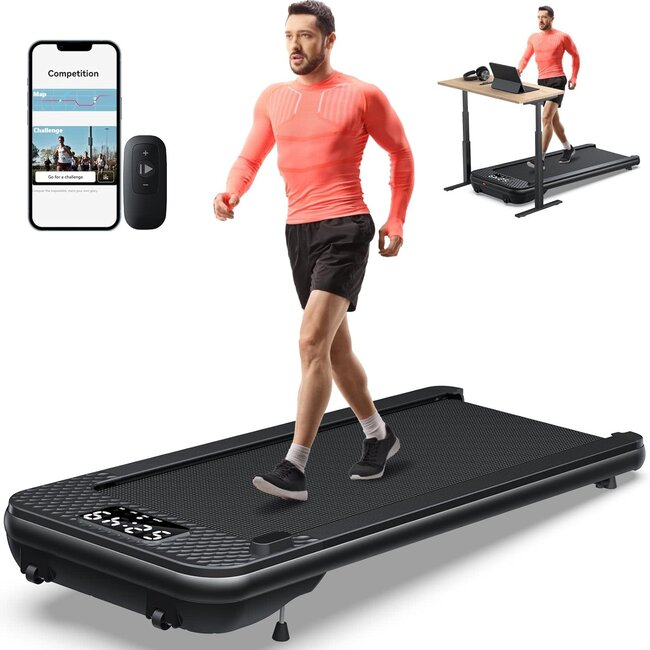 Walking Pad Treadmill Walking Pad with Incline Voice Controlled Smart Under Desk Treadmill Works with ZWIFT KINOMAP WELLFIT Apps 300 LB Capacity