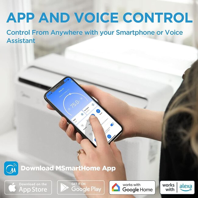 Midea 8,000 BTU UShaped Smart Inverter Window Air Conditioner Cools up