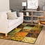 Mohawk Home Patchwork Panel Transitional Geometric, Ornamental Dark Brown 7' 6" x 10' Area Rug Perfect for Kitchen, Living Room, Kid's Room