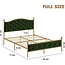 GAOMON Full Size Gold Frame Bed Frame - Wood Slats, No Box Spring Needed, Under Bed Storage Space - Contemporary and Functional in Green