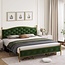 GAOMON Full Size Gold Frame Bed Frame - Wood Slats, No Box Spring Needed, Under Bed Storage Space - Contemporary and Functional in Green