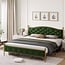 GAOMON Full Size Gold Frame Bed Frame - Wood Slats, No Box Spring Needed, Under Bed Storage Space - Contemporary and Functional in Green