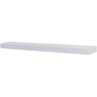 Modern Ember Vara Wood Mantel Shelf - 72 Inch White Paint | 3 Inch Height - Variations in Grain and Natural Distresssing | Wooden Floating Wall Mounted Shelf - for Fireplaces & DÃ©cor