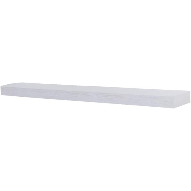 Modern Ember Vara Wood Mantel Shelf - 72 Inch White Paint | 3 Inch Height - Variations in Grain and Natural Distresssing | Wooden Floating Wall Mounted Shelf - for Fireplaces & Décor