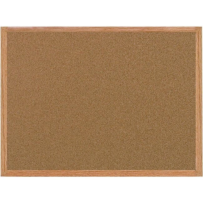 MasterVision Bulletin Board, Cork Board, Pin Board with Oak Frame, 48" x 72"